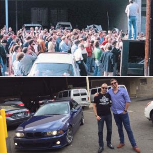 Me with Ed Bolian at the former Lock, Stock & Barrel Pub, Good Wives Shopping Center, starting location of the last Cannonball Run in 1979