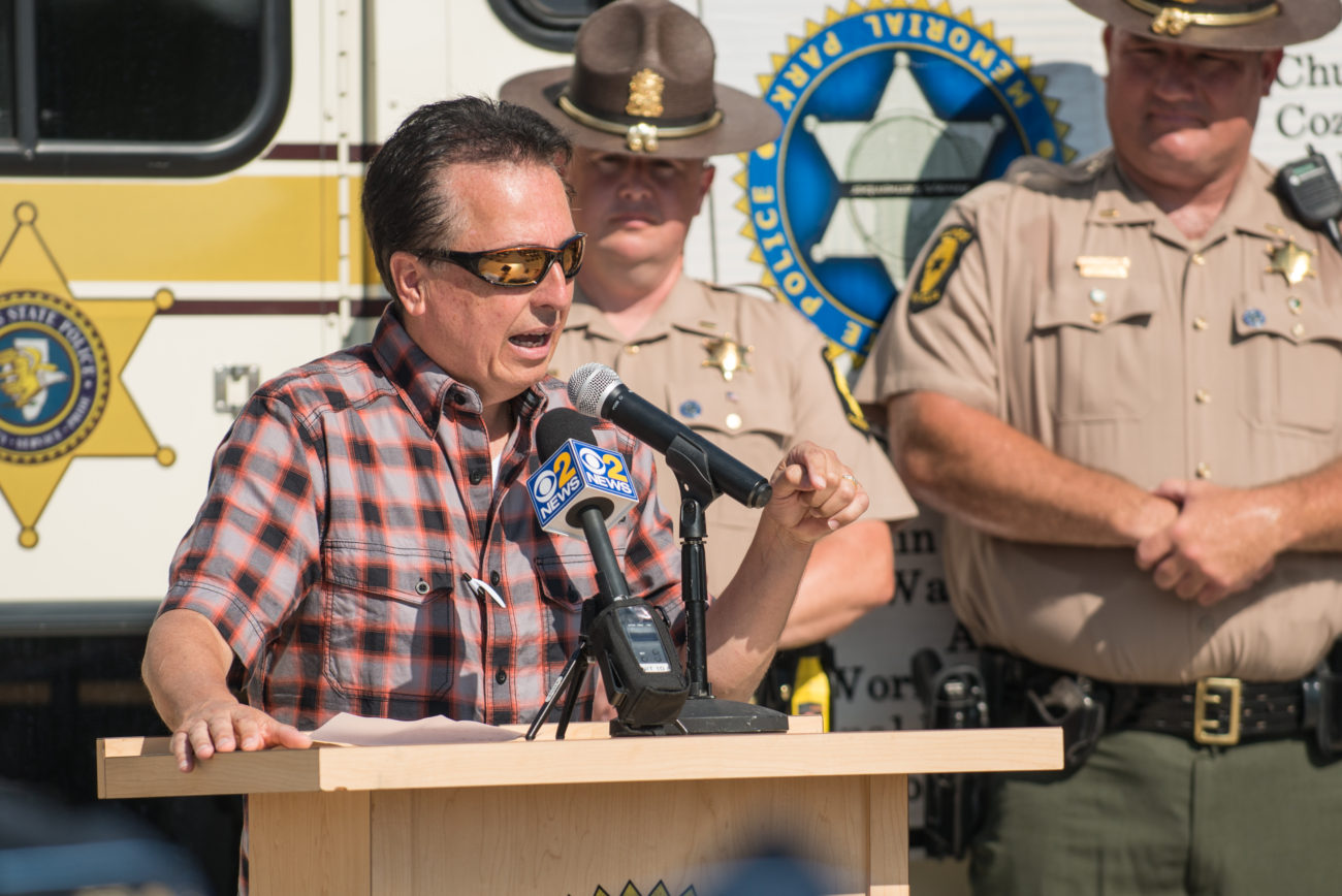 Chairman of the ISP Memorial Park, Jack Garcia, honors his fallen brothers - Illinois State Police Heritage Foundation Fun Run