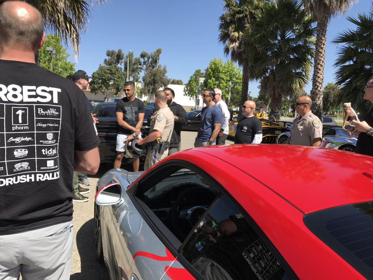 Impromptu "driver's meeting" with the CHP