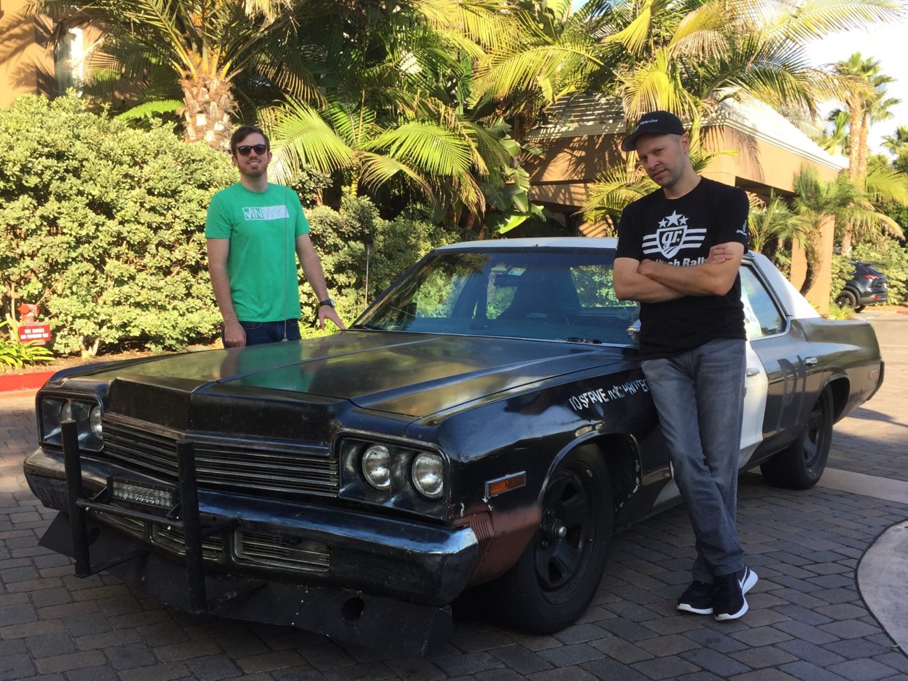 Ed Bolian & Arne at the Portofino Inn, Redondo Beach CA. after winning the C2C Express