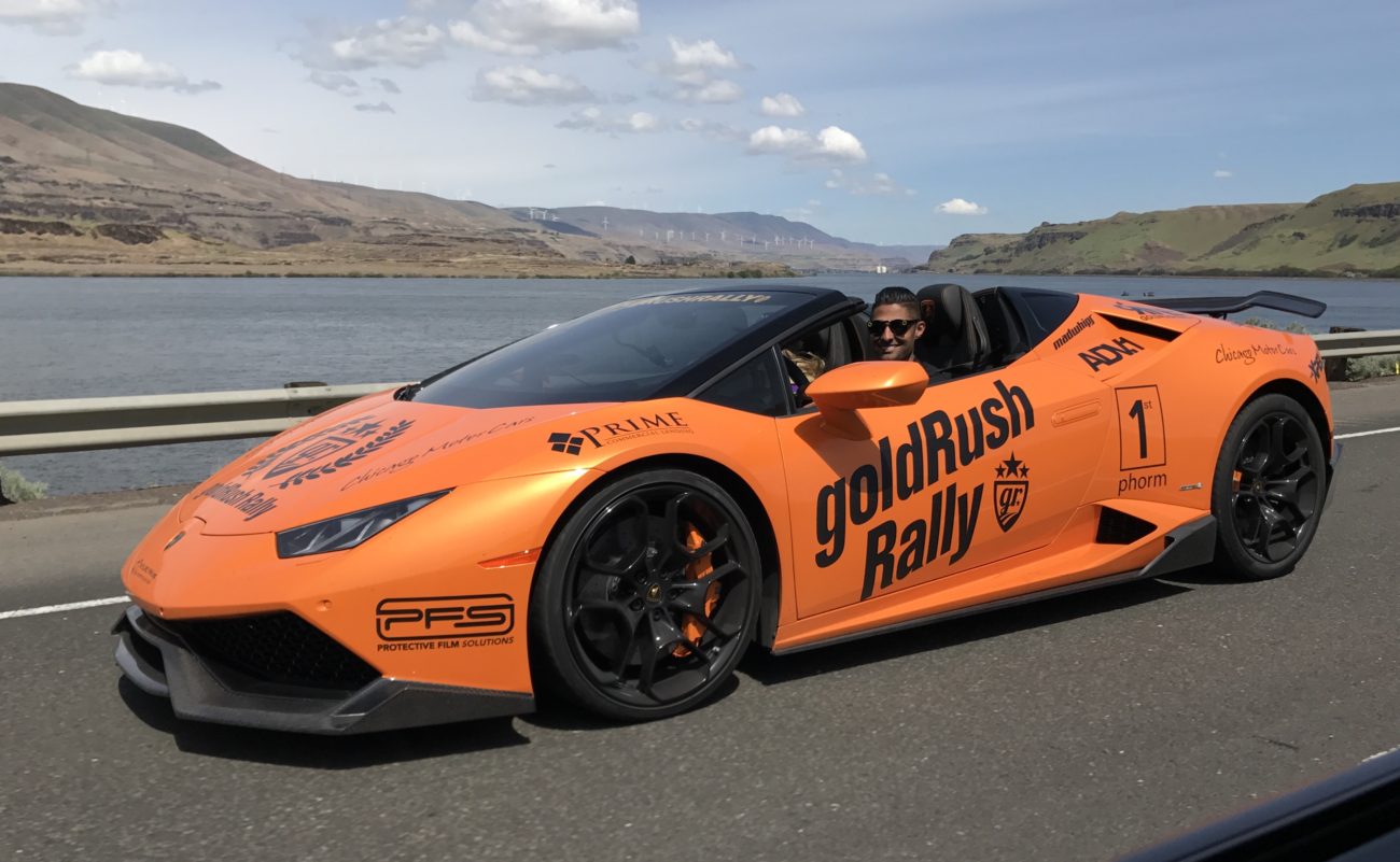 Shaun enjoying the drive in the Lamborghini Huracán Spyder